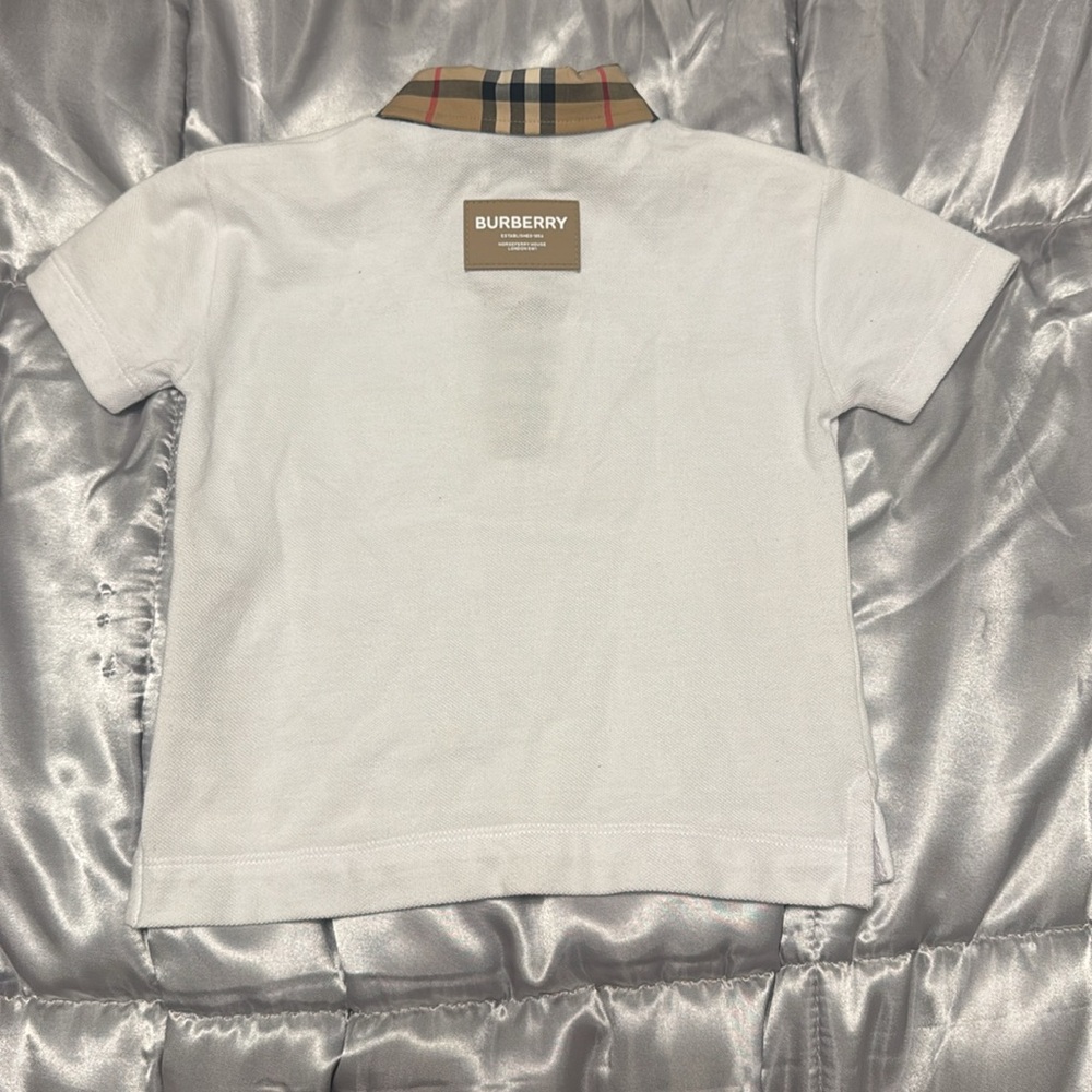 Burberry Kids White Shirt with Plaid Collar - Picture 2 of 2
